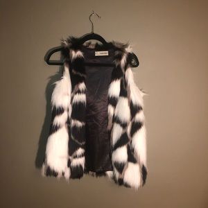 Multi color Faux Hair Silk Vest